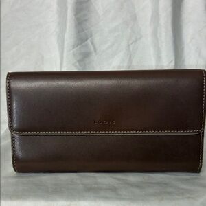 Nordstrom Lodis Dark Brown Leather Wallet